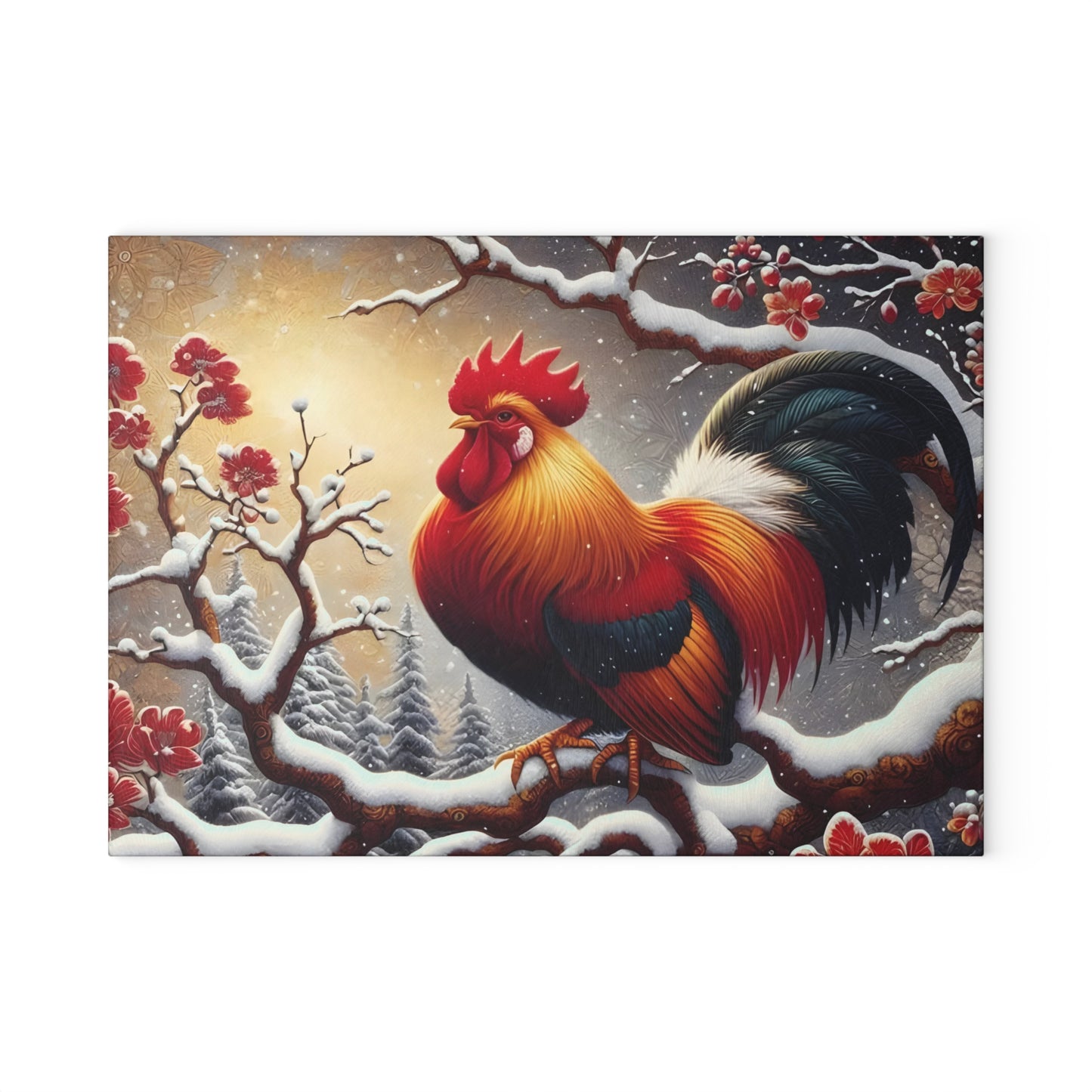 🐓❄️ Winter Rooster Cutting Board – Rustic Charm Meets Seasonal Elegance ❄️🐓