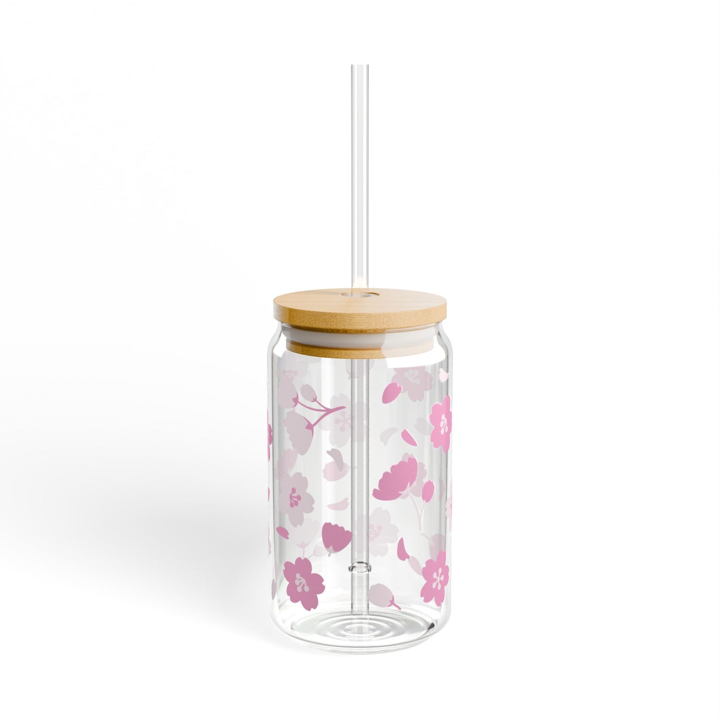 🌸 Sakura Blossom Sipper Glass – Soft Pink Petals in Bloom
