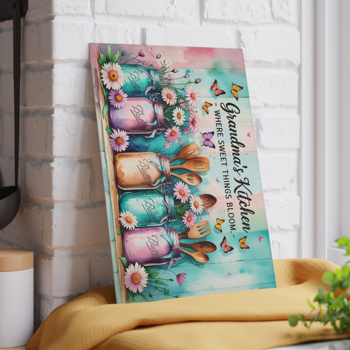 🌸 Grandma’s Kitchen Cutting Board – Where Sweet Things Bloom