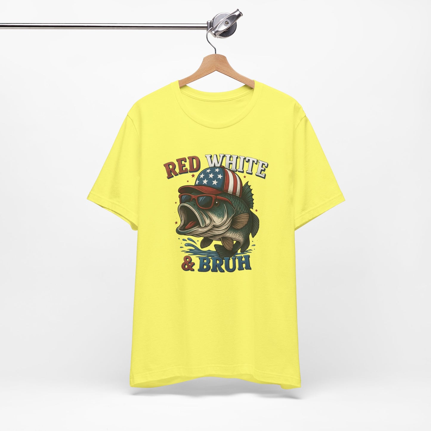 Divertida camiseta patriótica de pescado, con estampado rojo, blanco y negro, unisex, ideal para el 4 de julio, regalo para papá, ideal para barbacoas de verano.