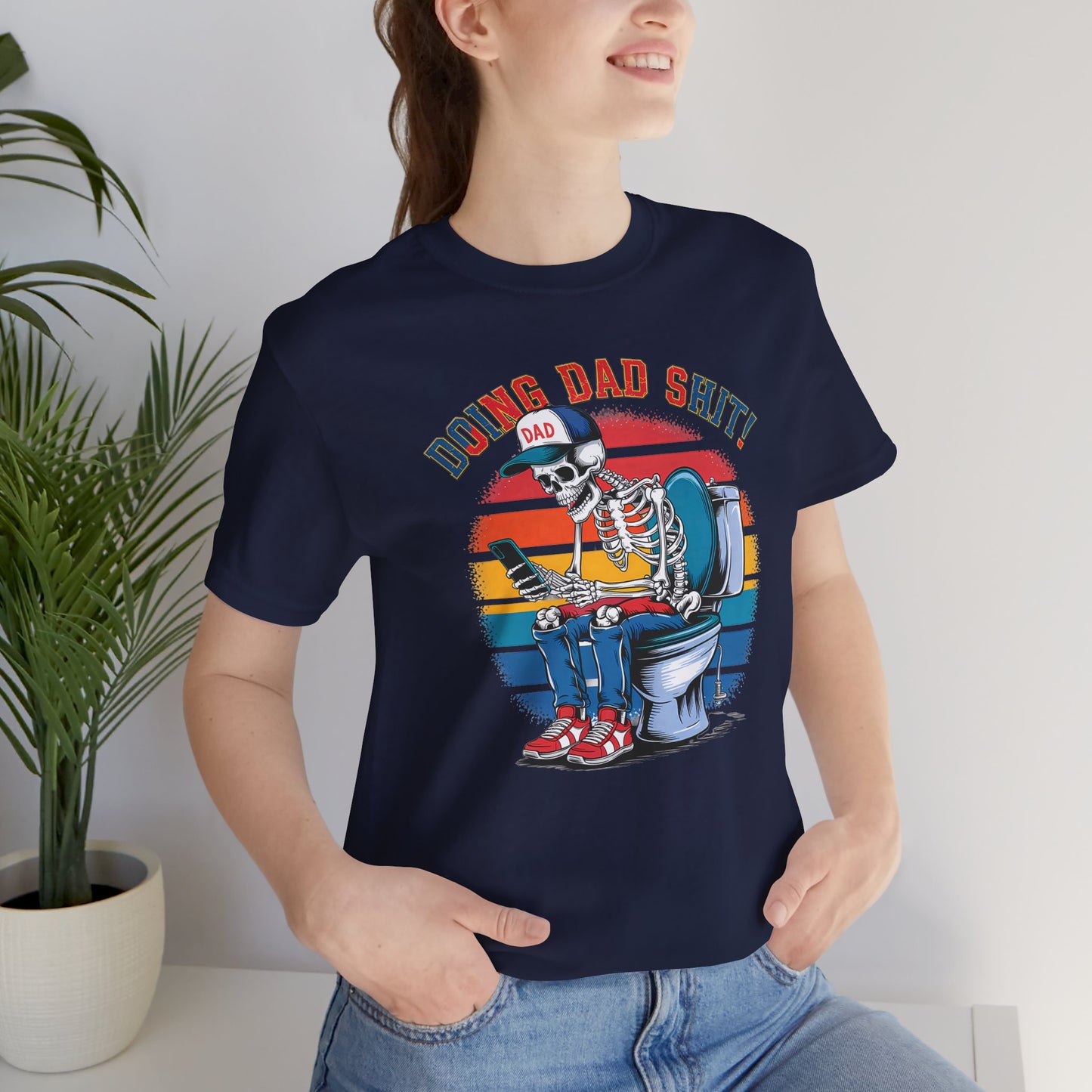 🧻 HACIENDO CABRAS DE PAPÁ | Camiseta gráfica divertida con esqueleto en el inodoro