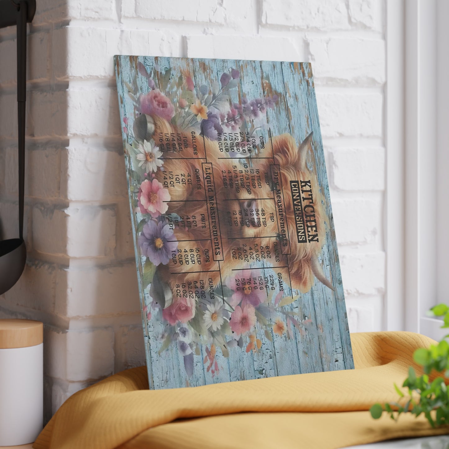 Tabla de cortar de vaca, tabla de cortar de vidrio con diseño de vaca de las Highlands, decoración de cocina con diseño de vaca, tabla de cortar para regalo de casa nueva, tabla de charcutería, regalos de vaca de las Highlands