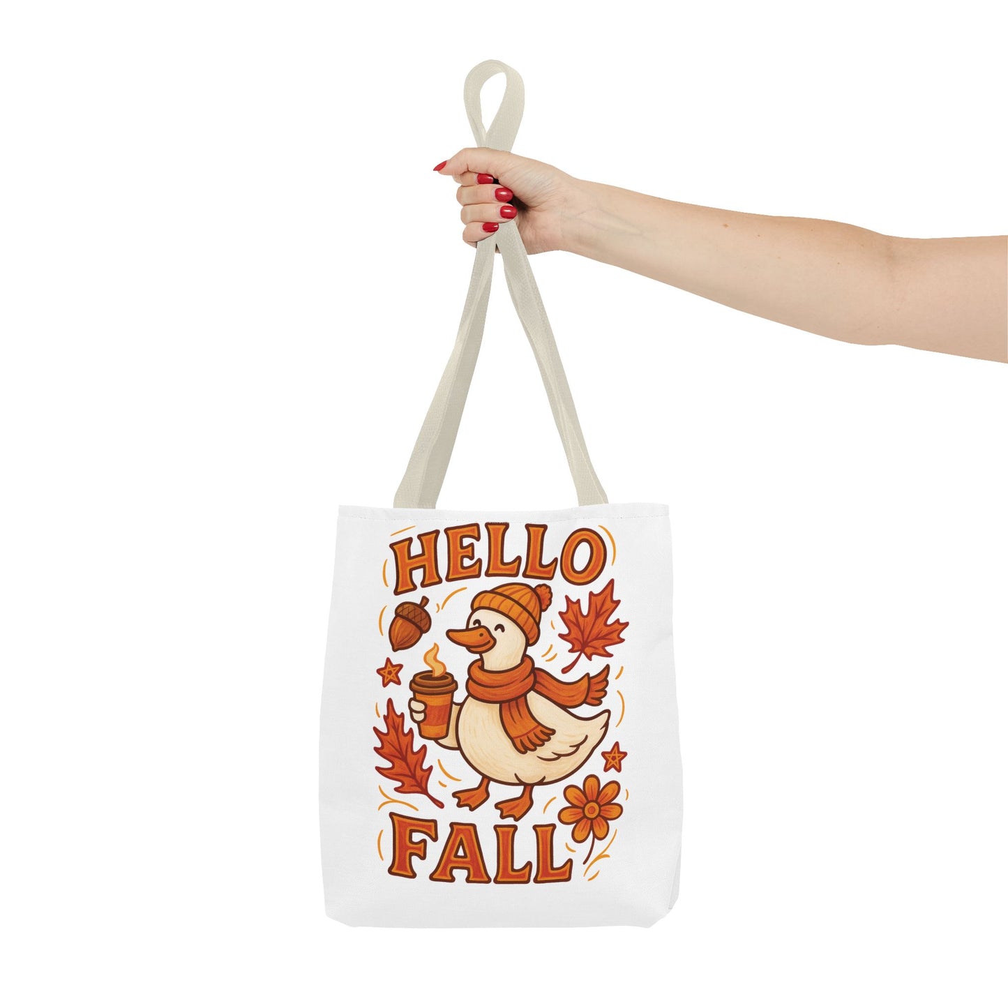 🧡 Hello Fall Duck Tote Bag – Cozy Autumn Vibes & Feathered Charm 🍂🦆