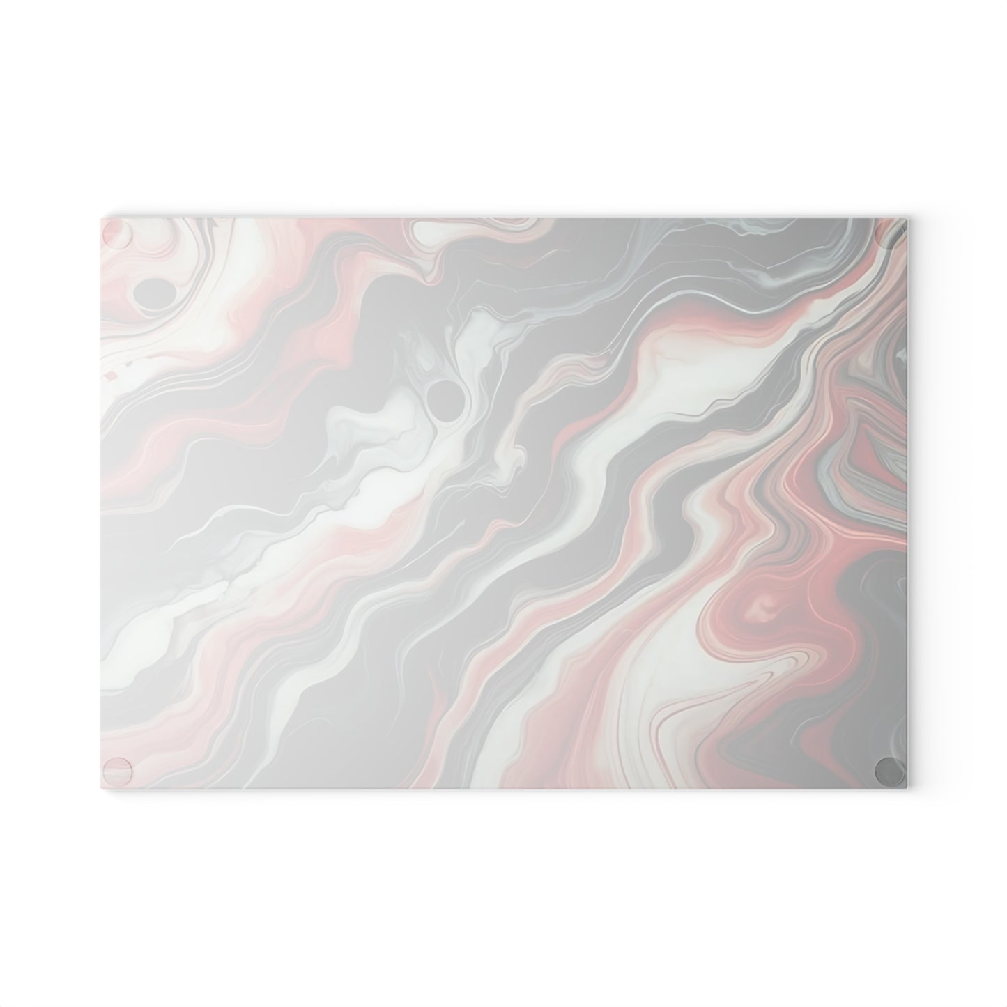 Tabla de cortar de vidrio con diseño de mármol rojo, negro y blanco: decoración de cocina moderna inspirada en el mármol, un regalo elegante y funcional.