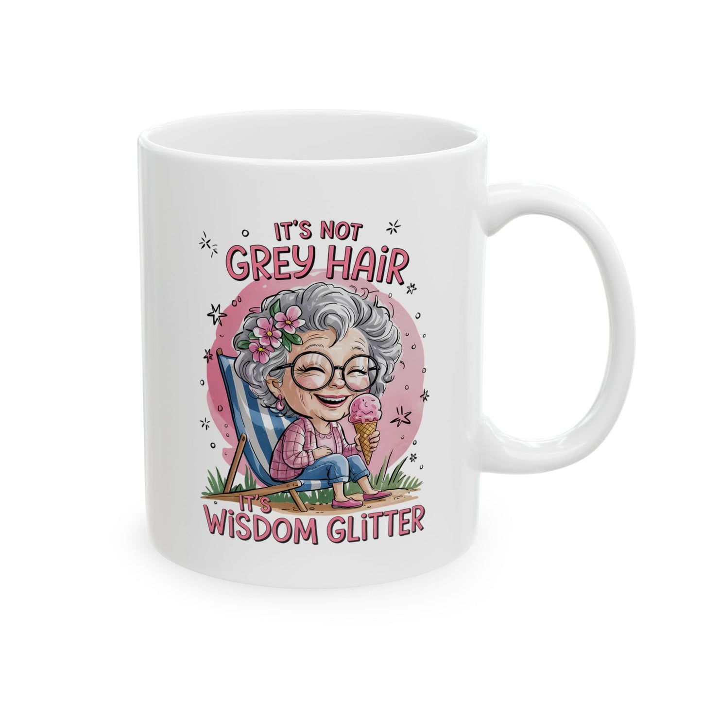 🌸 No son canas, son purpurina de sabiduría: una taza de café divertida y empoderadora para abuelas 💖