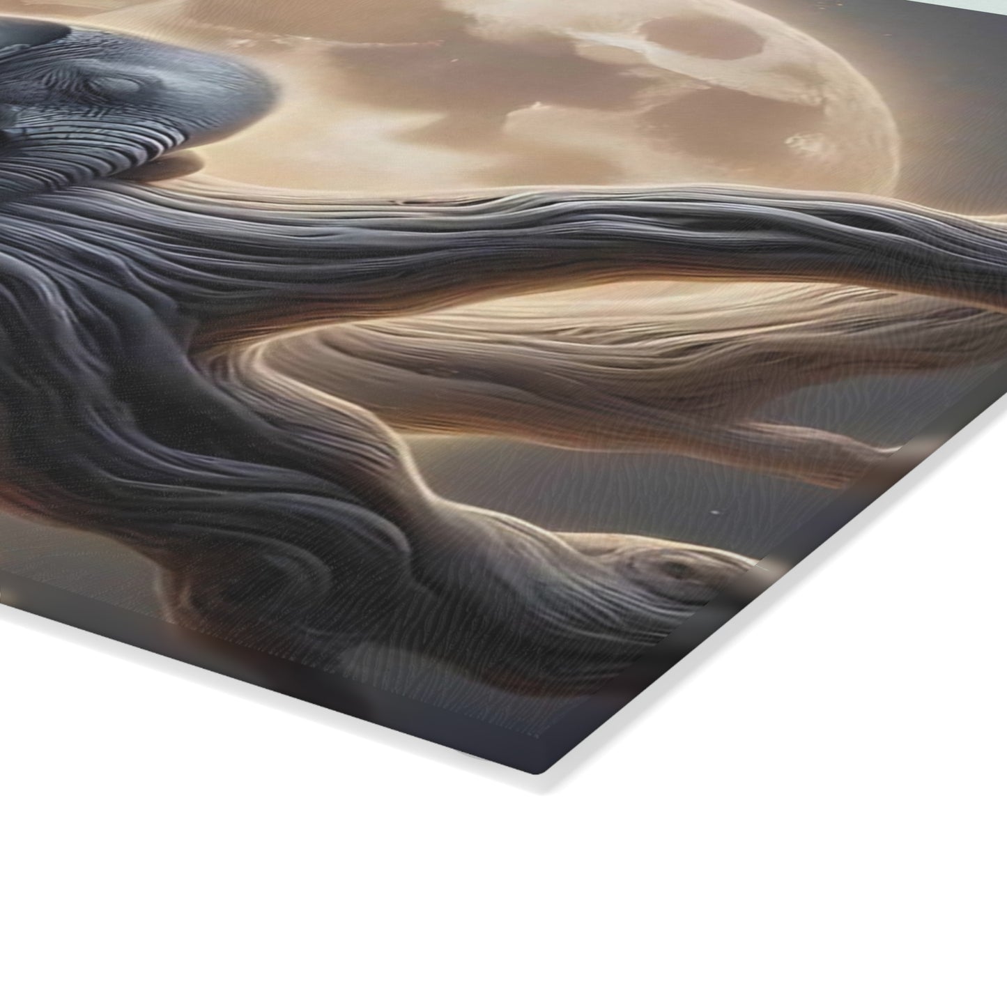 Tabla de cortar de vidrio templado con forma de elefante bebé encantador