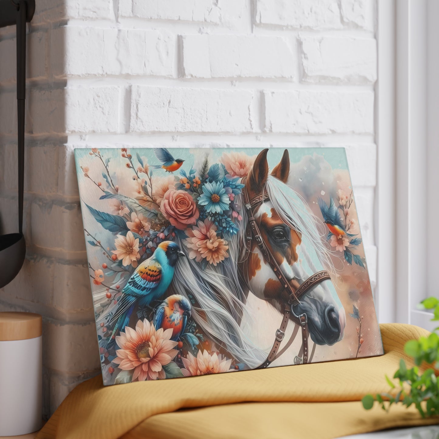 Tabla de cortar Pinto, tabla de cortar de vidrio templado, tabla de charcutería, tabla de cortar, regalo de inauguración de la casa, tabla de cortar personalizada