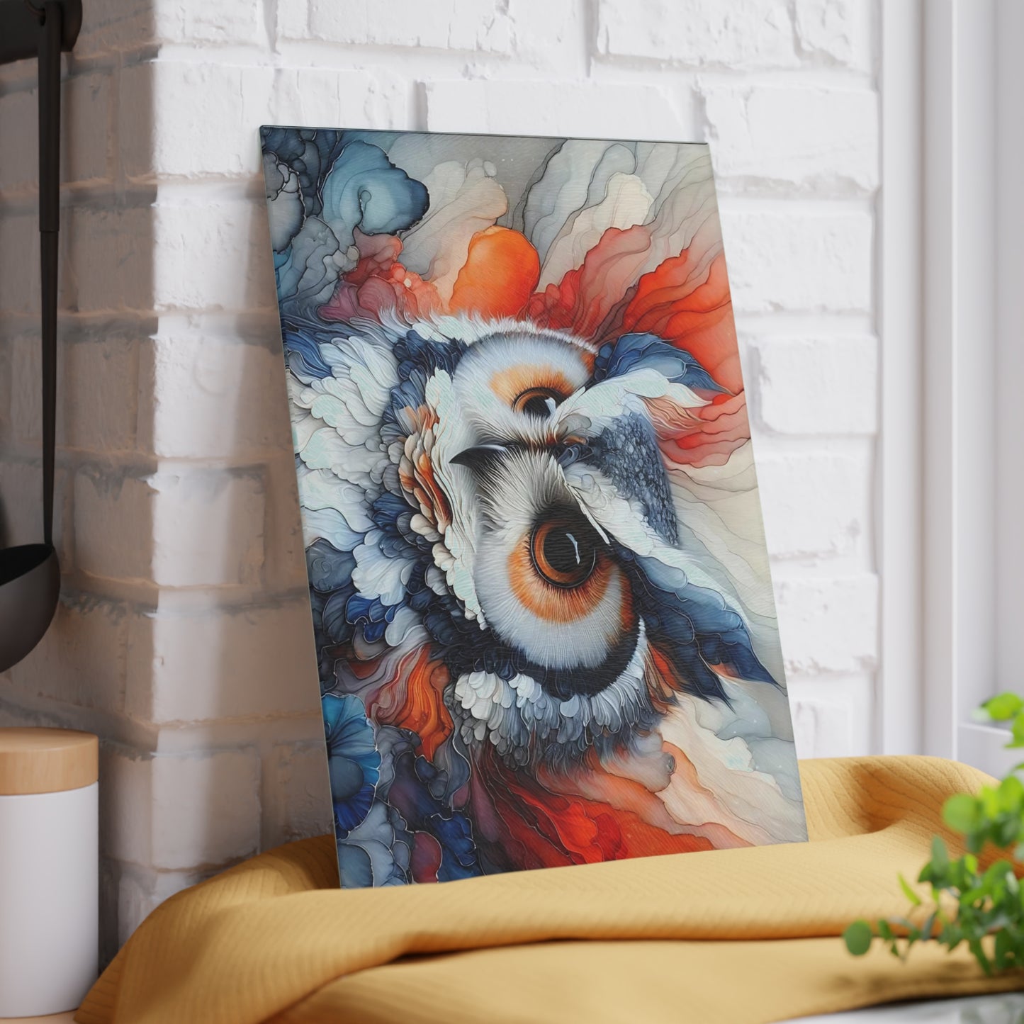 Owl Cutting Board, Charcuterie Board, unique cutting board, Tempered Glass Cutting Board, Housewarming Gift, Custom cutting board