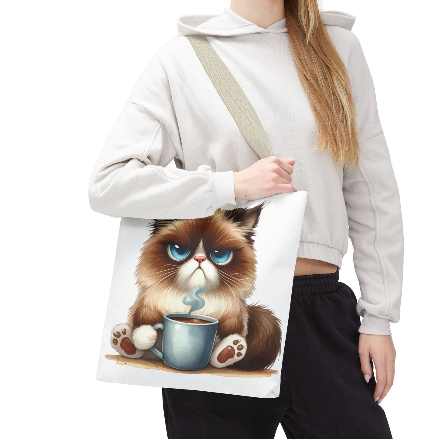 Bolsa de mano personalizada de Grumpy Cat con nombre personalizado: regalo divertido y sarcástico para amantes de los gatos. Bolsa única y práctica para uso diario. Bolsa de mano de Grumpy Cat: perfecta para amantes de los gatos y almas sarcásticas.