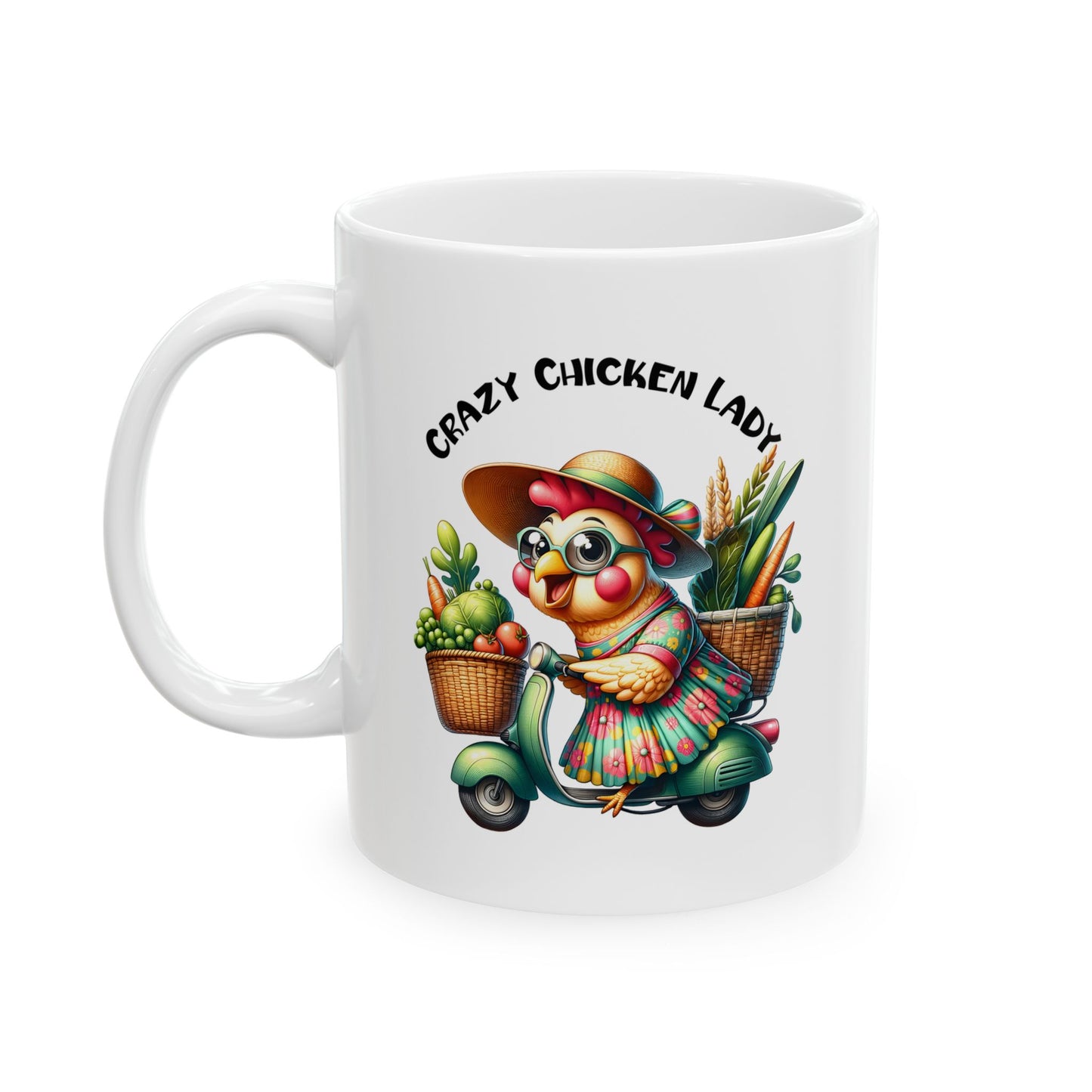 Pollito Veggie Amante de los Patinetes - Taza de Café con Pollito y Patinete 🛵🌽