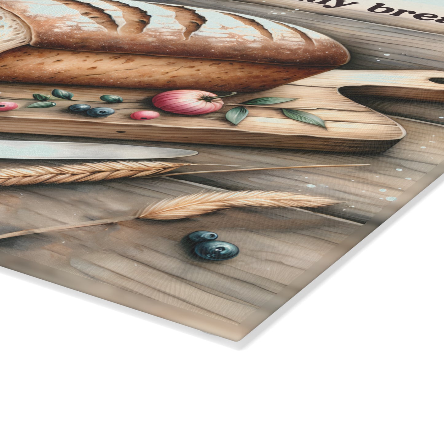 Tabla de cortar "Pan de cada día": arte de cocina rústico inspirado en la fe