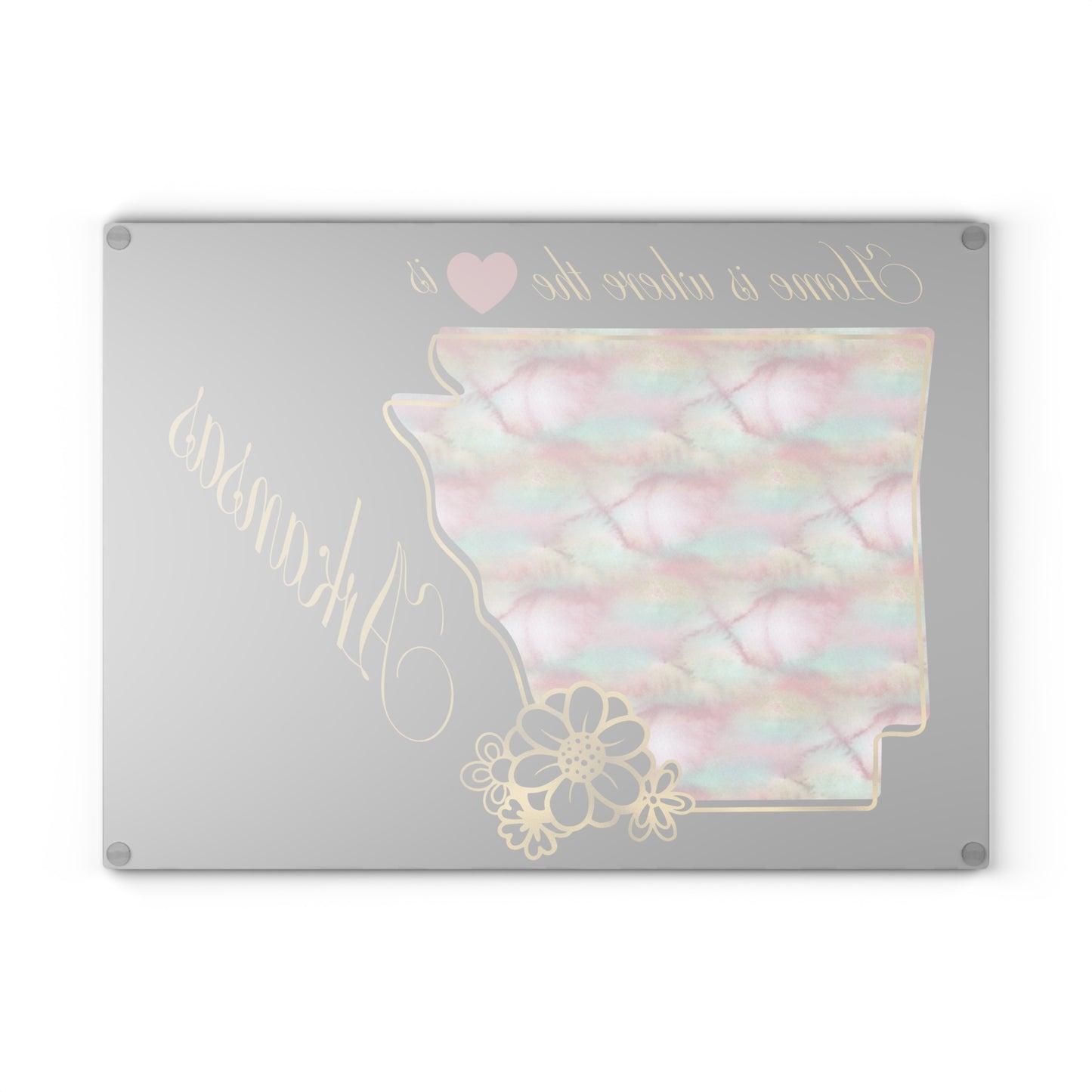 🪷 Arkansas State Floral Cutting Board – Southern Charm Meets Artistic Flair