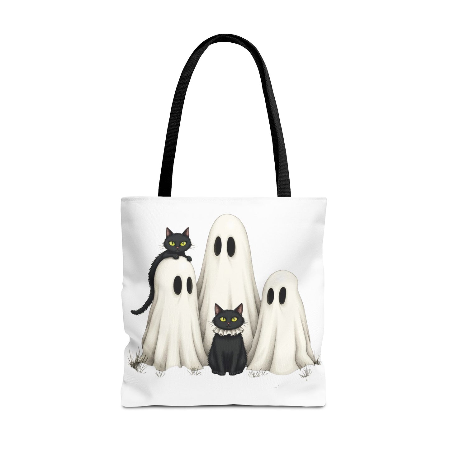 ๐โโฌ Ghosts & Black Cats Halloween Tote Bag โ Spooky Chic Retro Vibes ๐ป๐