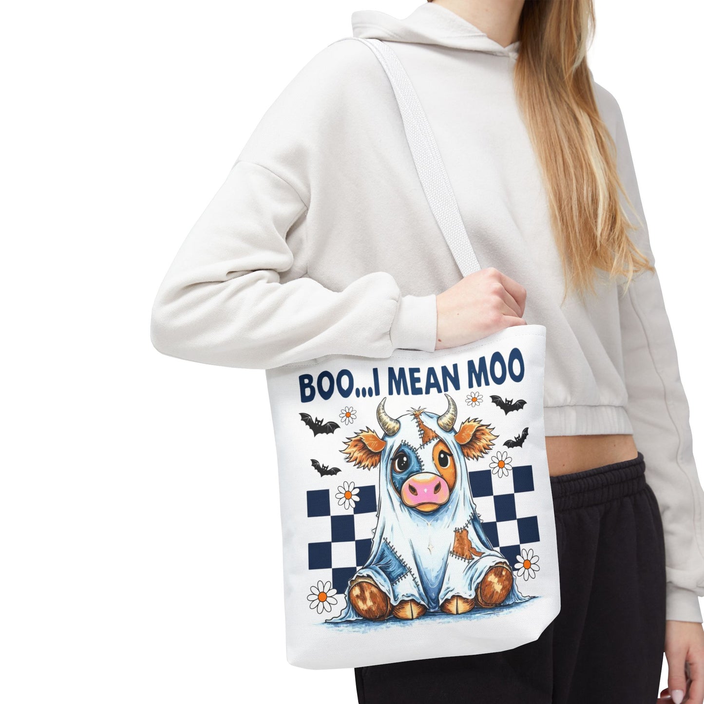 ๐ฎ Boo... I Mean Moo Cow Halloween Tote Bag โ Spooky Cute Farmhouse Fun ๐ป๐