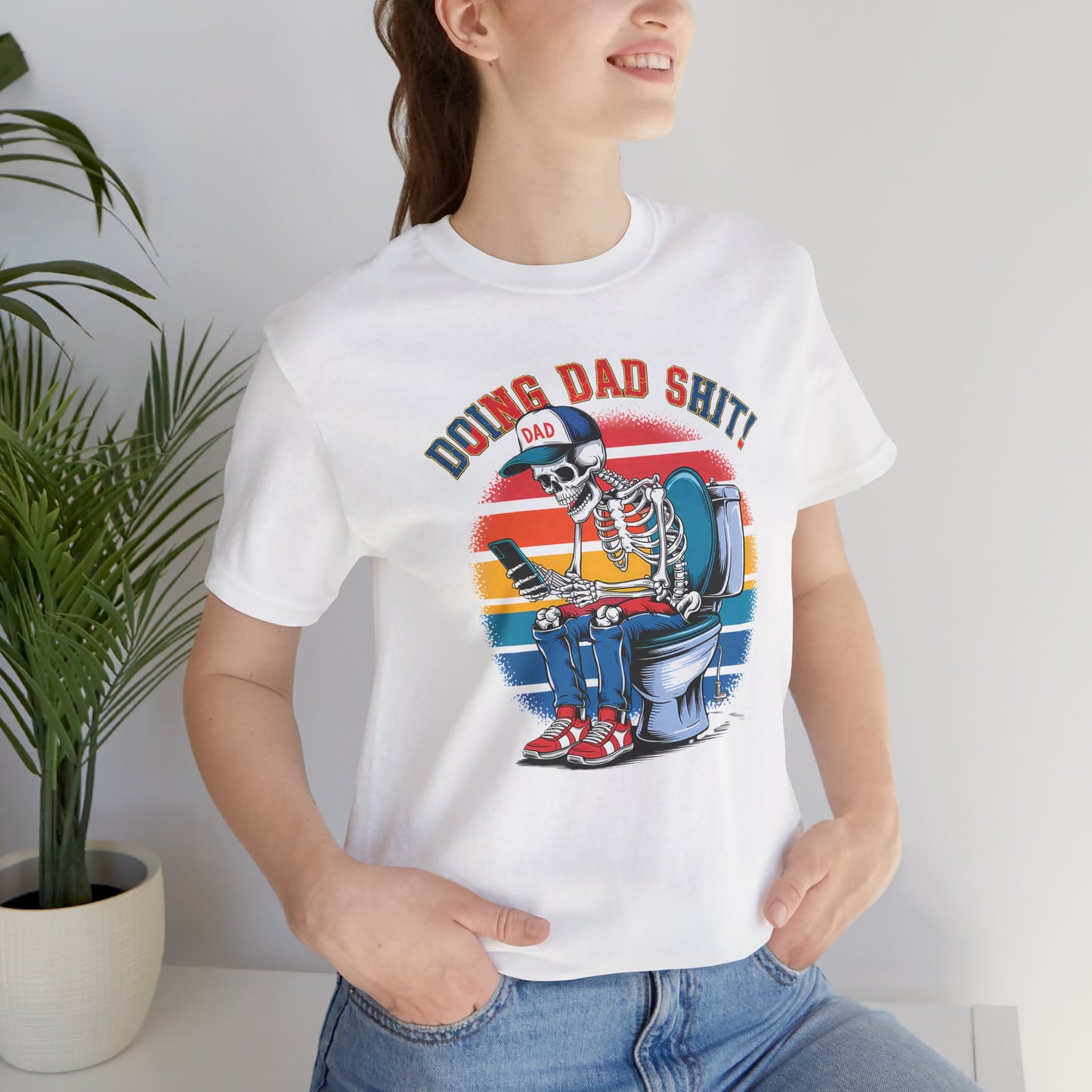 🧻 HACIENDO CABRAS DE PAPÁ | Camiseta gráfica divertida con esqueleto en el inodoro