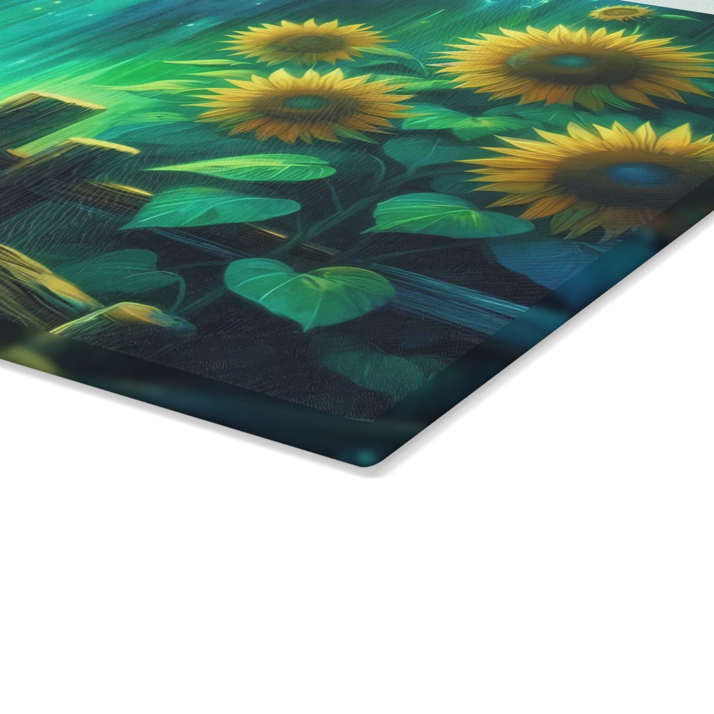 Tabla de cortar de vidrio templado con diseño de girasol: ¡Ilumina tu cocina!
