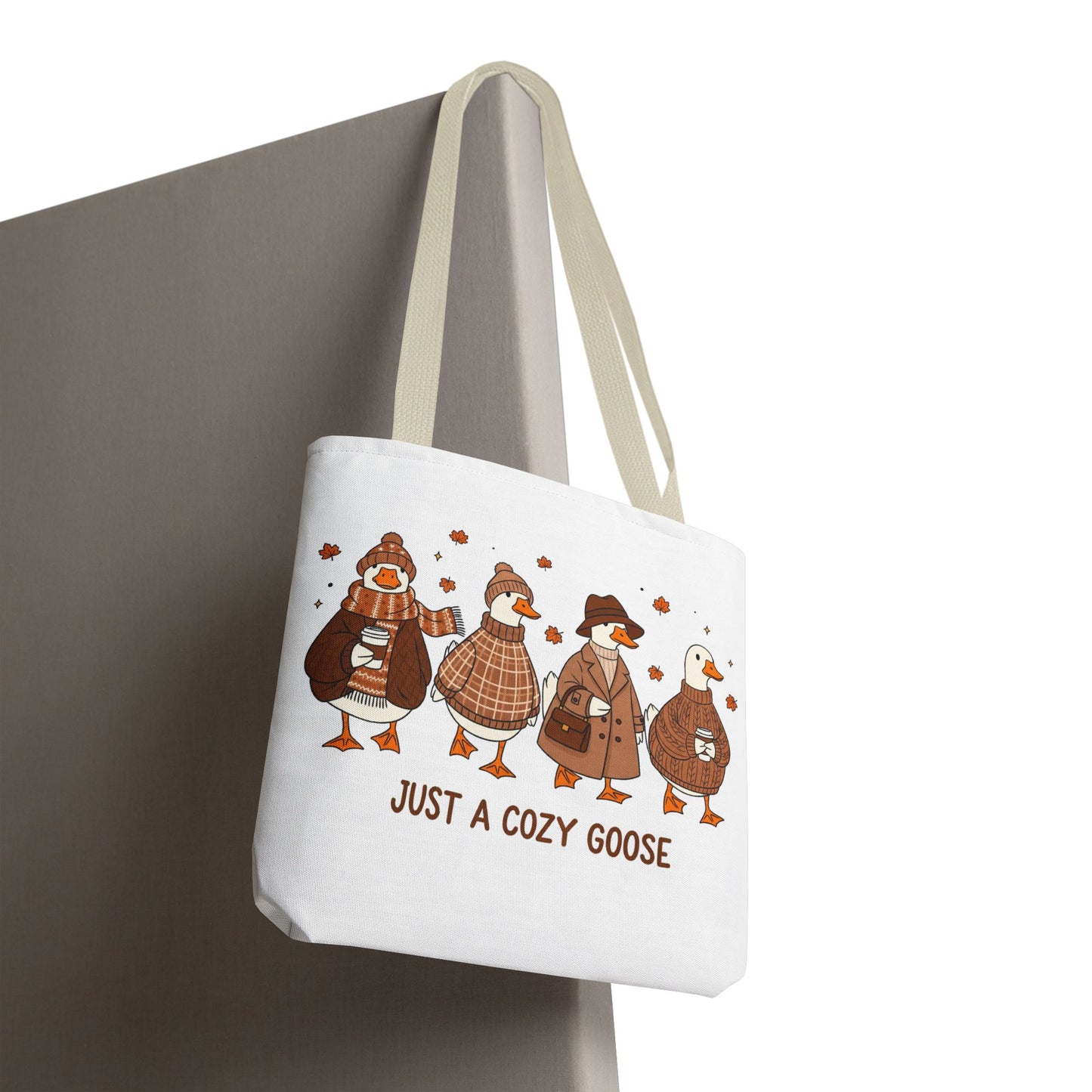 🪶 Just a Cozy Goose Tote Bag – Fall Fashion with Feathered Charm