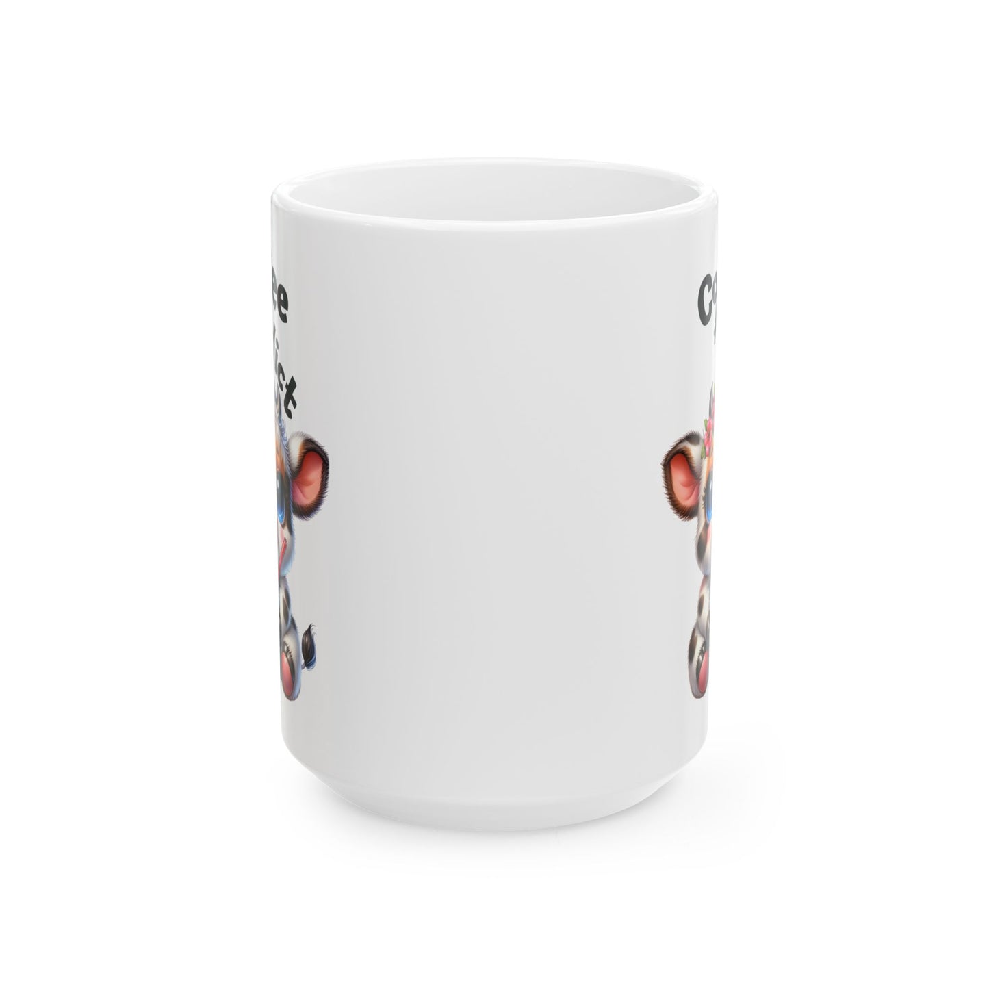 🌸 Vaca Flor y Café – Taza de Café Linda y Divertida para Amantes de los Animales 🐄☕