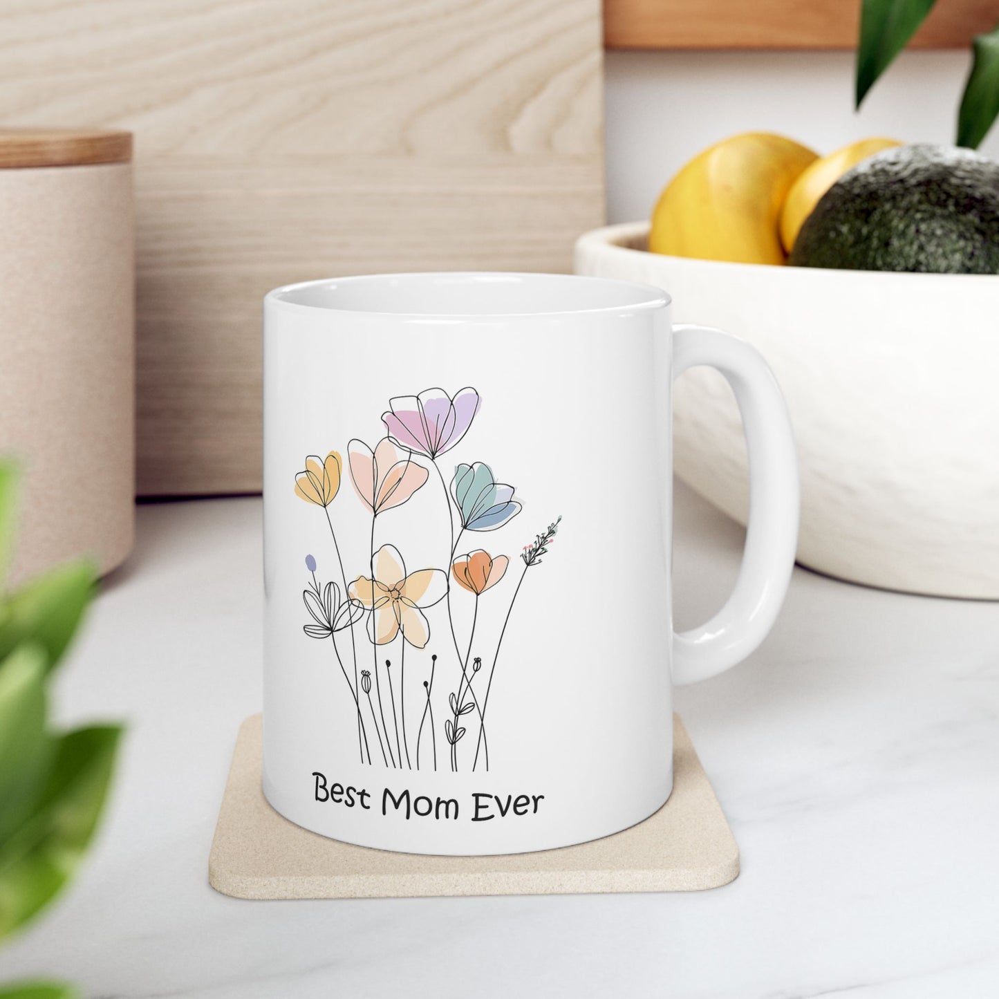 Taza de café con la mejor mamá del mundo, regalo del día de la madre, taza de agradecimiento a la mamá, linda taza de cerámica para mamá, regalo para ella, taza de vida de mamá, regalo considerado para mamá.