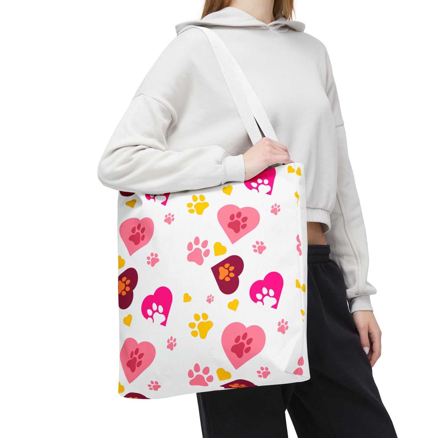 Bolsa de mano con estampado de patas y corazón | Pet Lover Everyday Carry-All