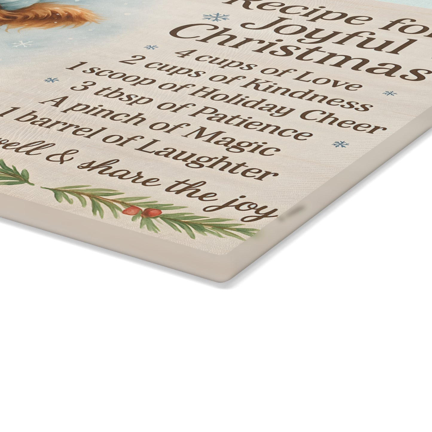 ❄️🎄 Blue Winter Highland Cow Recipe for a Joyful Christmas Cutting Board – Cozy Holiday Kitchen Décor 🎁✨