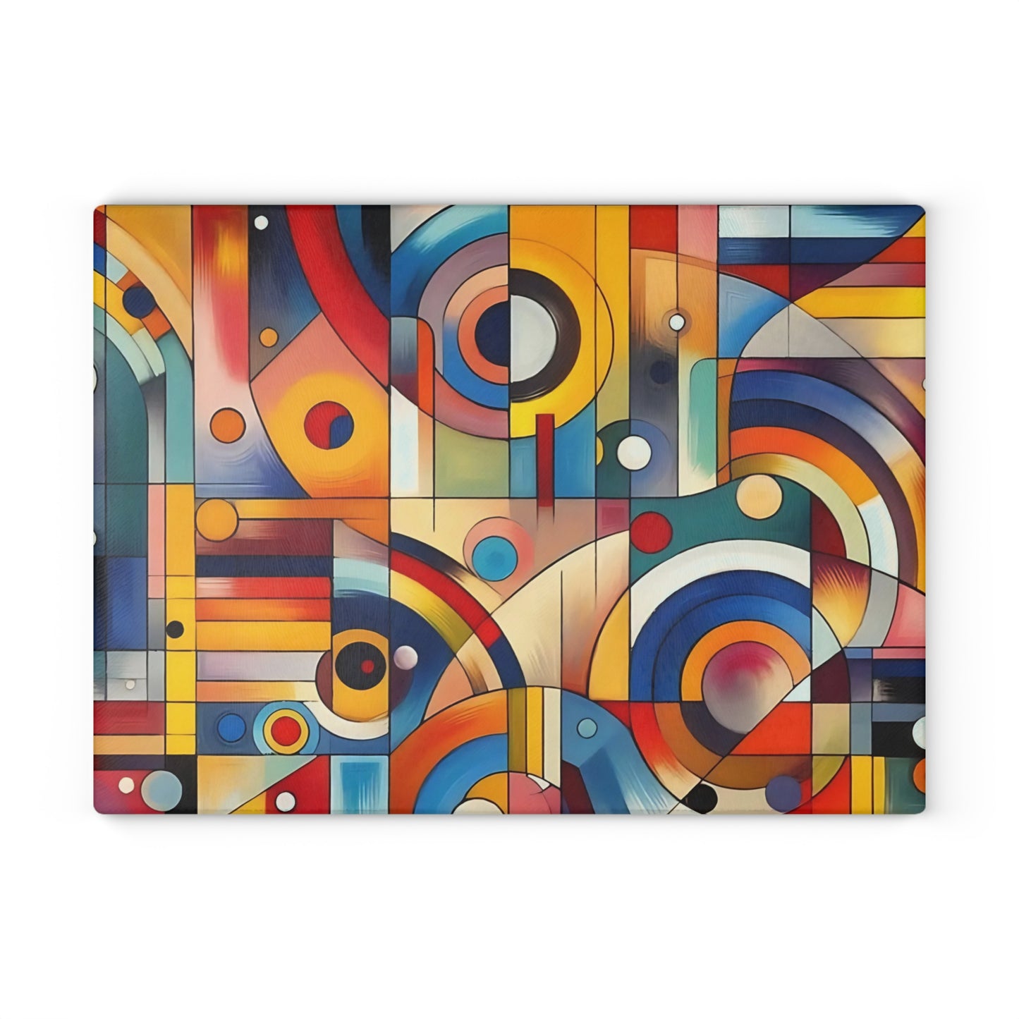 Tabla de cortar - Diseño abstracto multicolor, tabla de cortar de vidrio templado, tabla para charcutería, tabla de cortar, regalo de inauguración de la casa, tabla de cortar personalizada, rústica