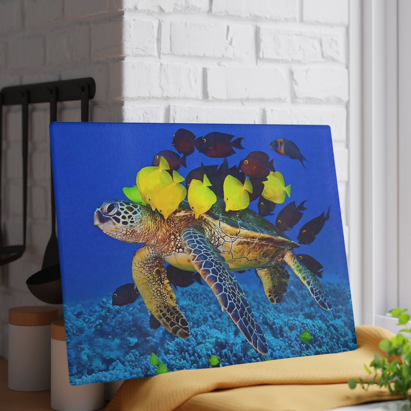 Tabla de cortar con diseño de tortuga marina: Majestuosidad submarina para tu cocina