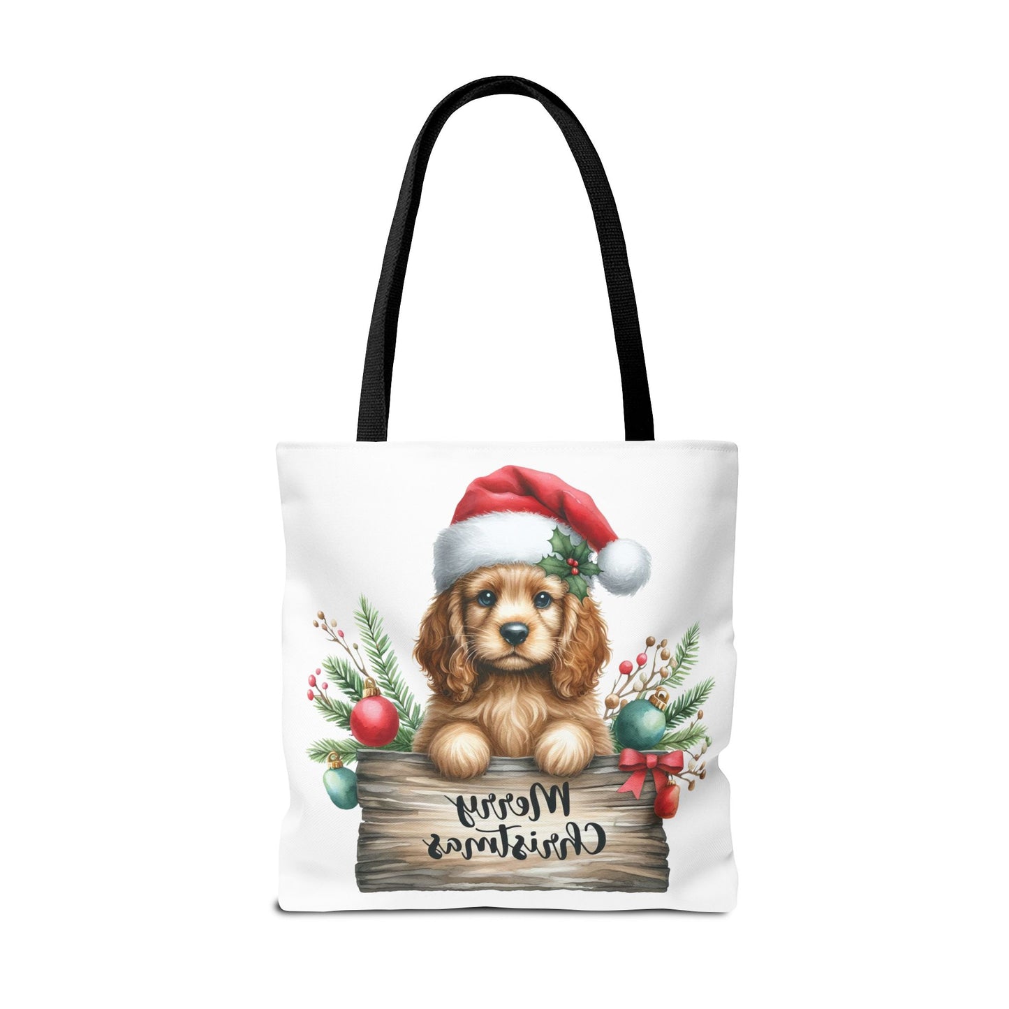 🐶 Cocker Spaniel “Merry Christmas” Tote Bag – Cozy Holiday Charm in Every Stitch 🎄