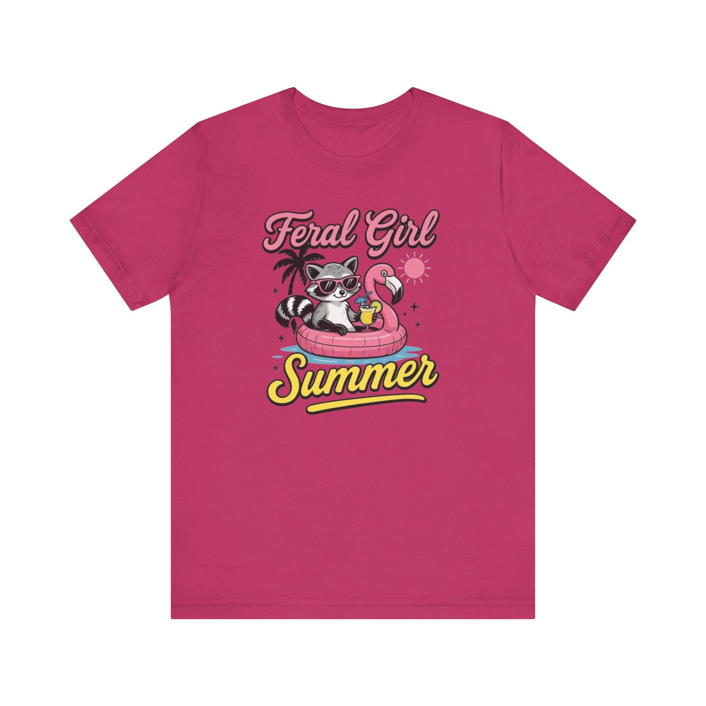 Camiseta de verano para chica salvaje: Mapache divertido con vuelo | Camiseta de verano para mujer