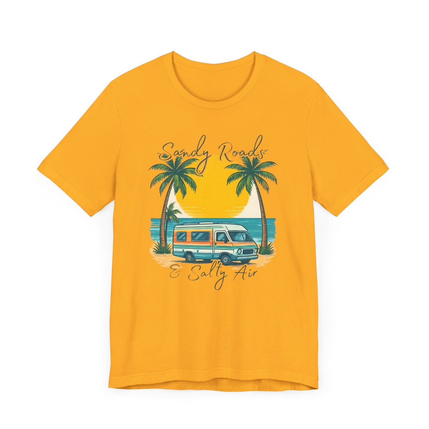 Camiseta Sandy Roads & Salty Air: Camisa playera ligera para mujer para días costeros y ambiente veraniego.