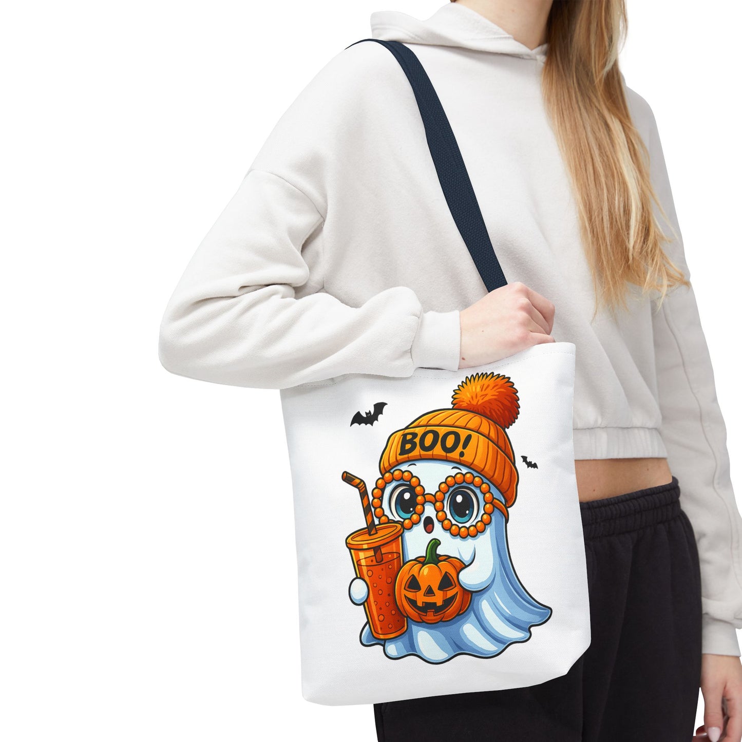 ๐ป Boo-tiful Ghost Tote Bag โ Spooky Cute Halloween Vibes ๐๐