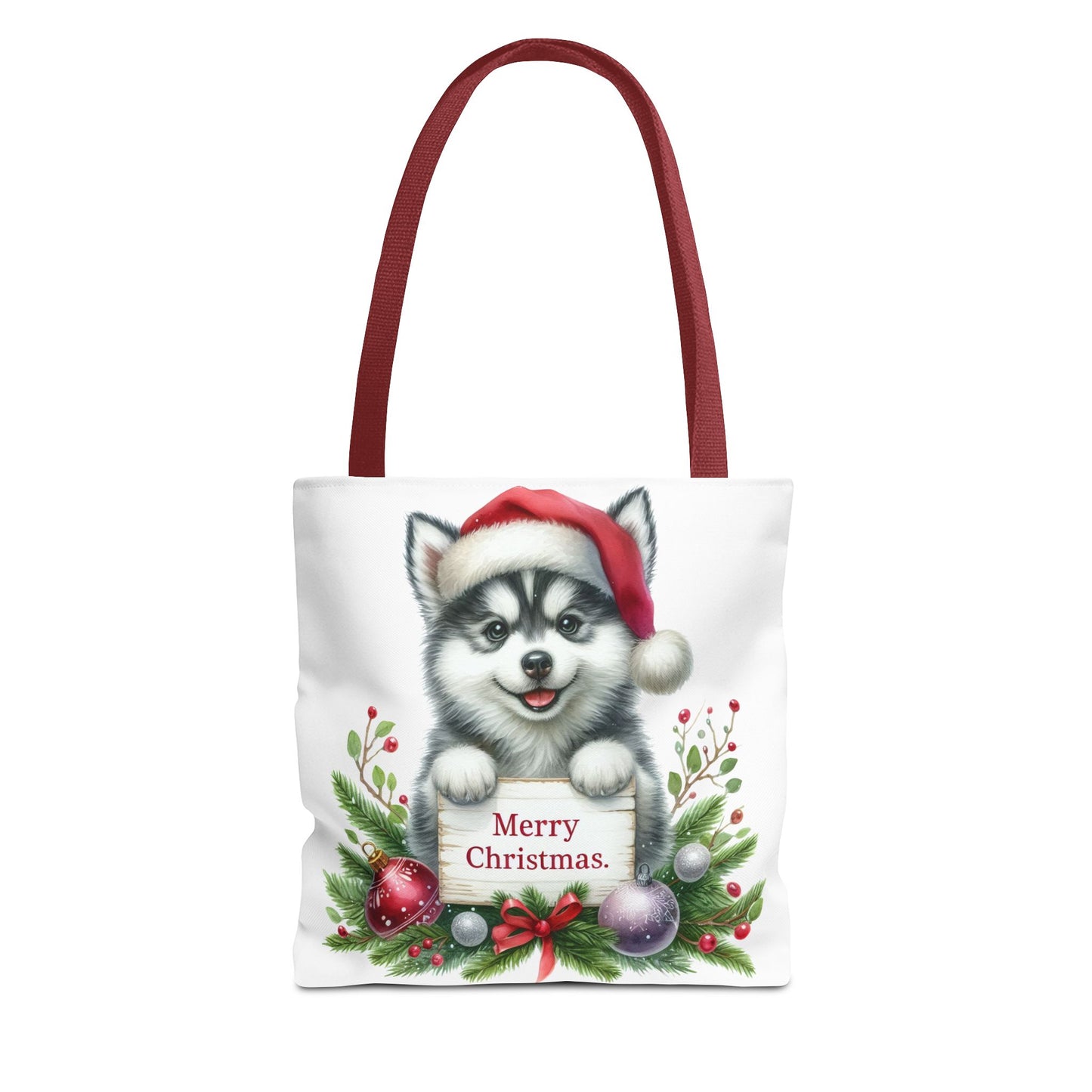 🎁 Husky “Merry Christmas” Tote Bag – Holiday Cuteness You Can Carry 🎄