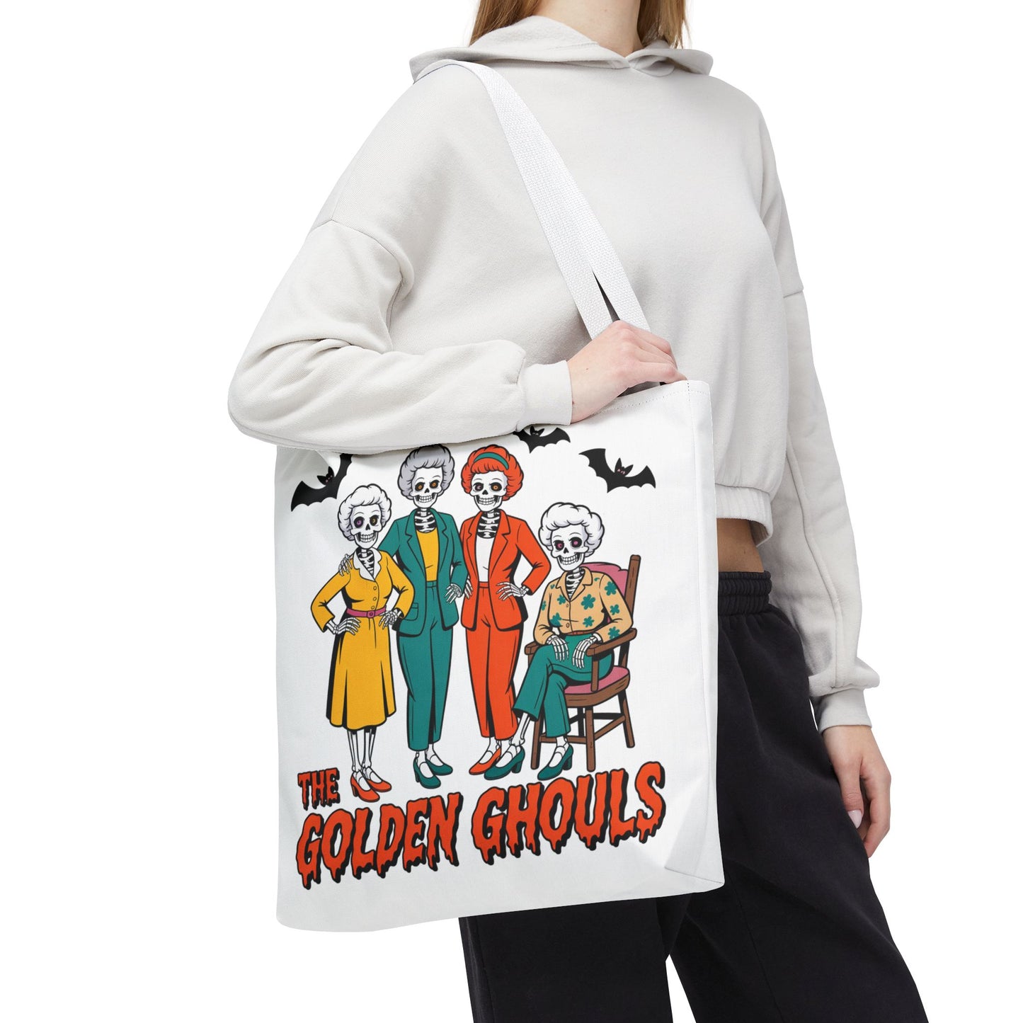 ๐ค Retro Skeleton Squad Tote Bag โ Spooky Chic Style for Halloween ๐ป๐