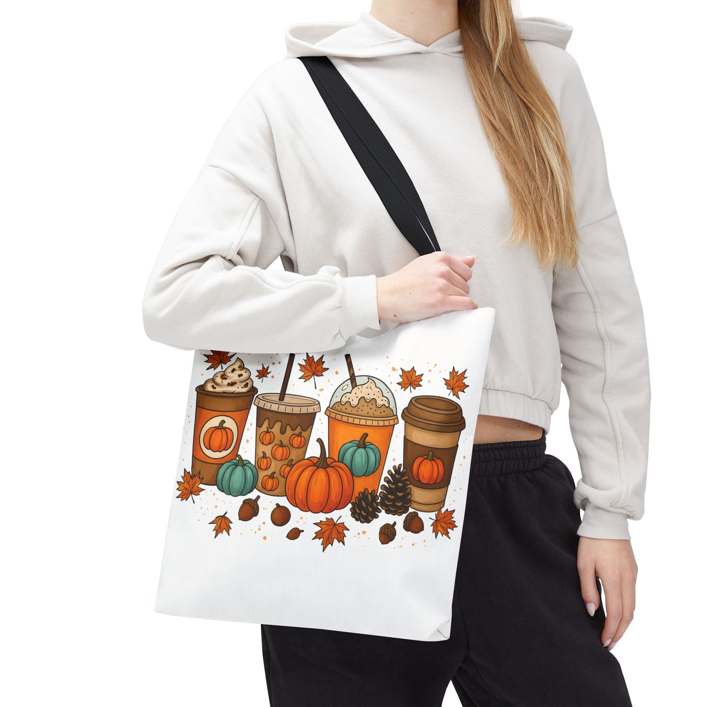 🎃 Pumpkin Spice Vibes Tote Bag – Sippin’ Cozy Fall in Style ☕🍂