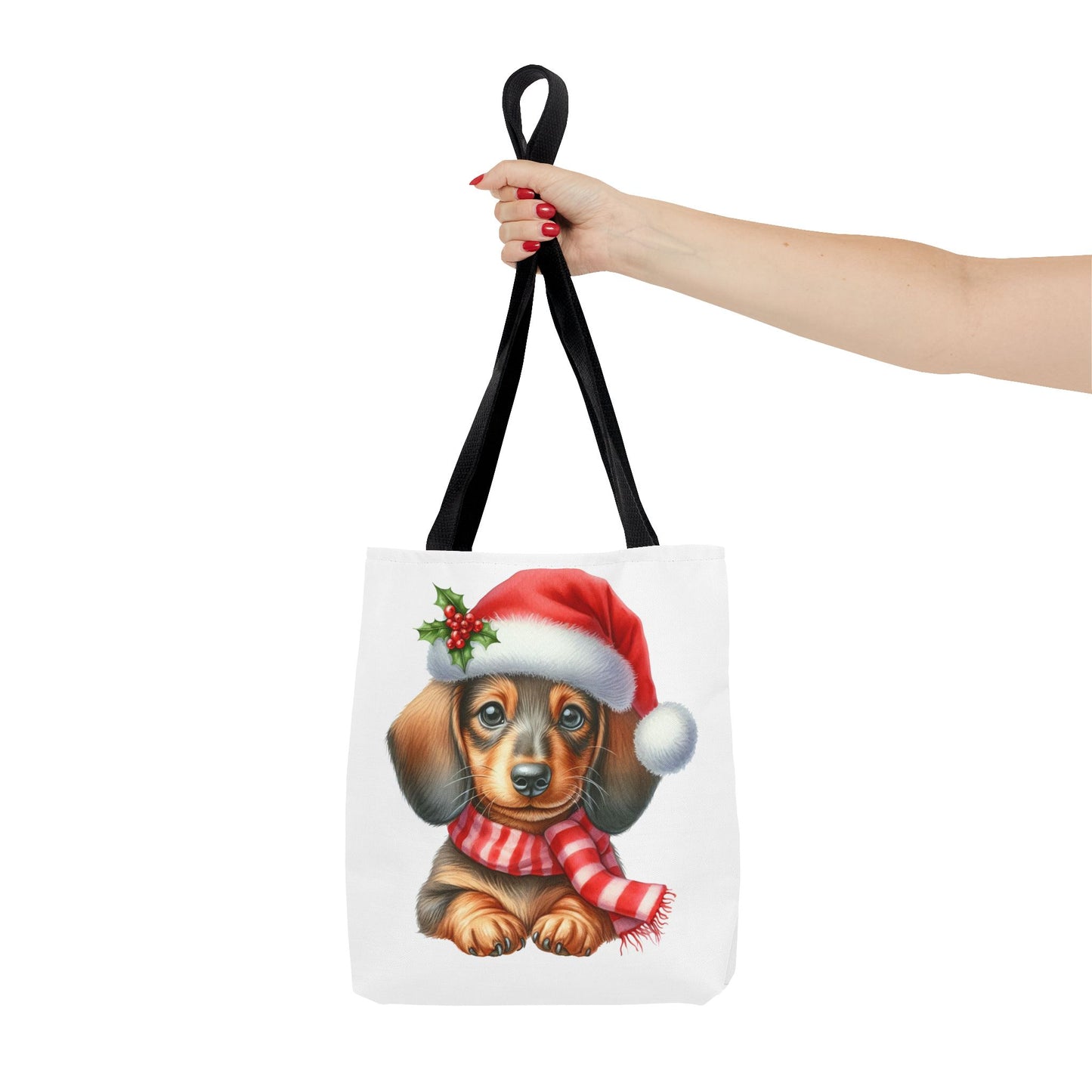 🎄 Dachshund Christmas Tote Bag – Festive Holiday Charm for Dog Lovers 🐾🎅