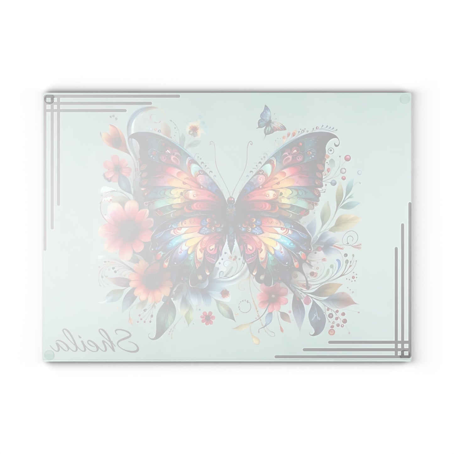 Tabla de cortar personalizada, regalo de boda, regalo de cumpleaños para mujer, nueva decoración para el hogar, tabla de cortar personalizada, diseño personalizado, mariposa, regalo personalizado para ella