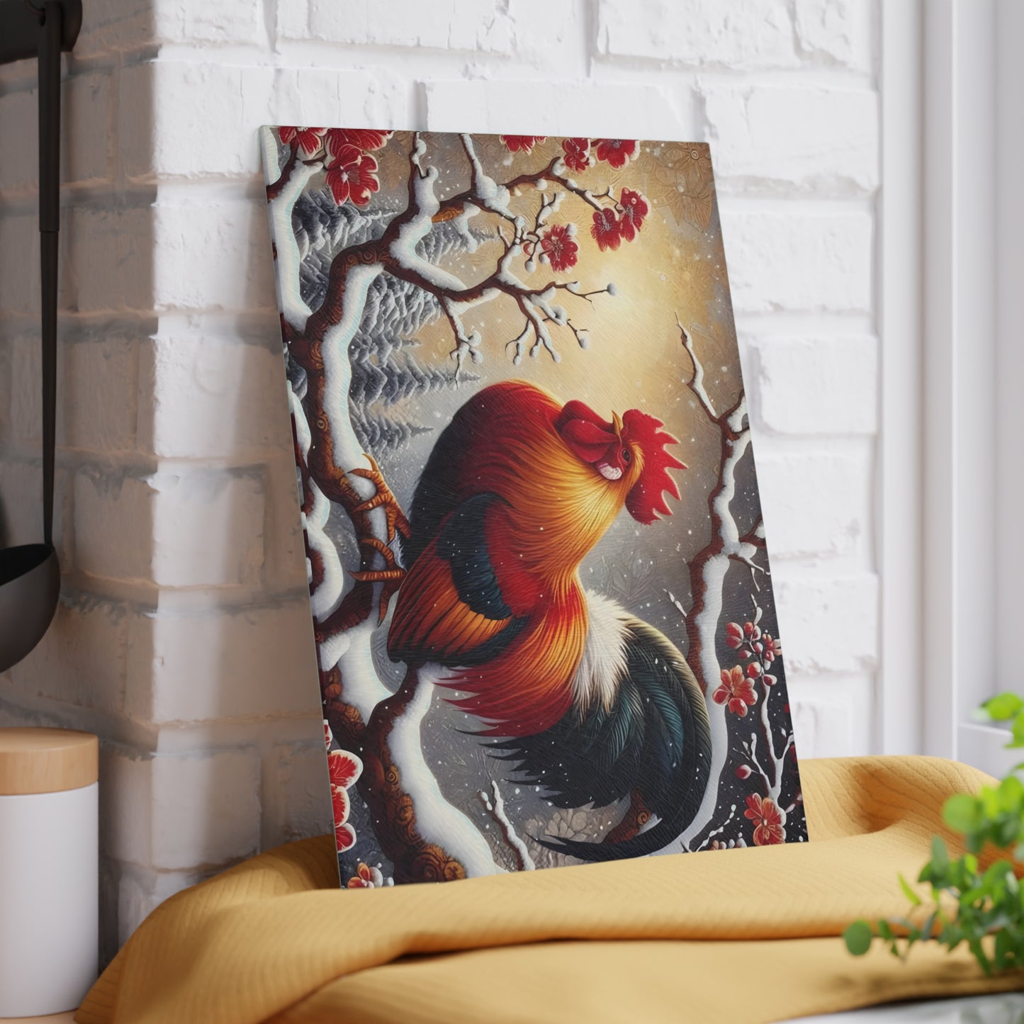 🐓❄️ Winter Rooster Cutting Board – Rustic Charm Meets Seasonal Elegance ❄️🐓