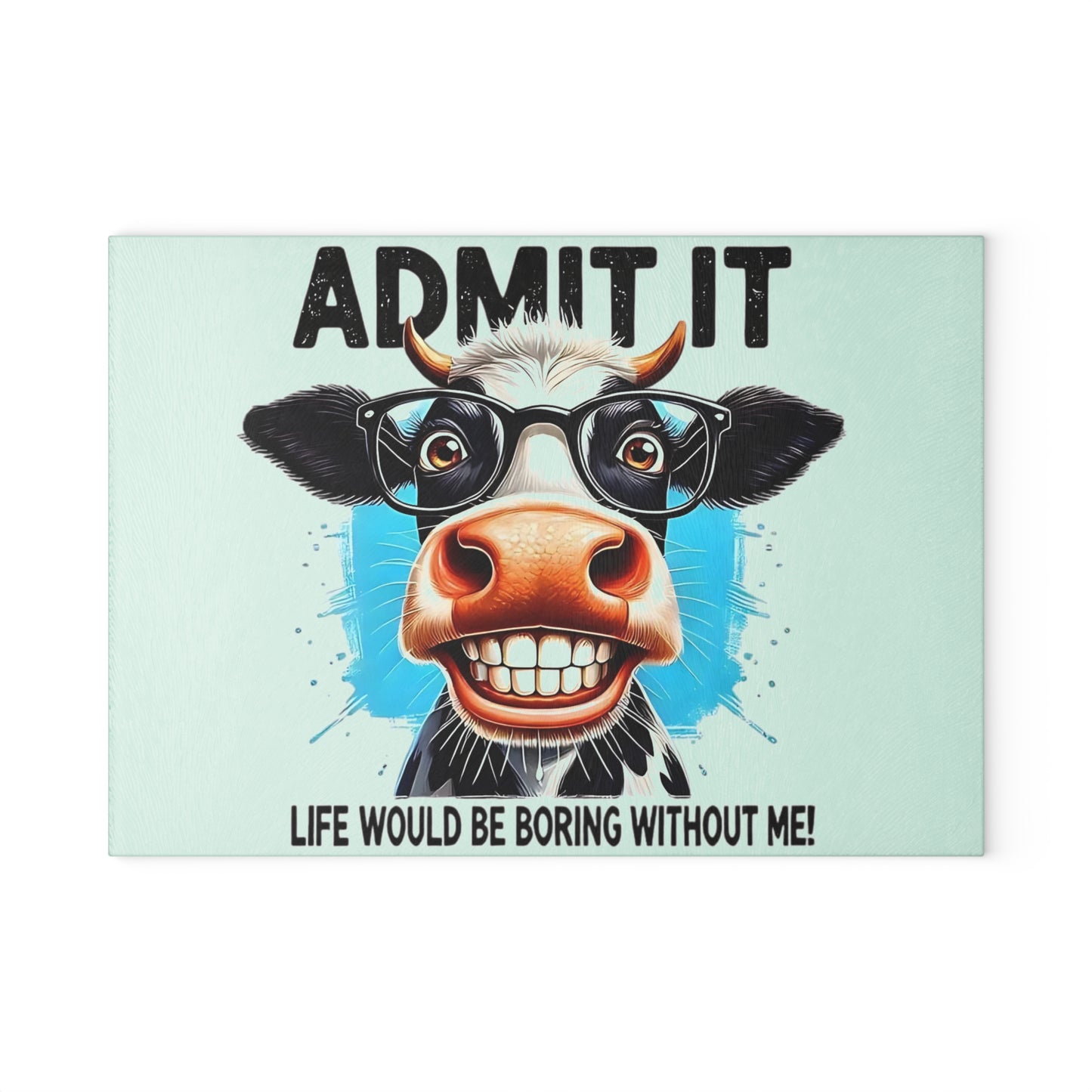 Tabla de cortar de vaca, decoración de cocina divertida, regalo para amantes de las vacas, tabla de cortar de vidrio, accesorio de cocina peculiar, tabla de cortar humorística, decoración de vaca