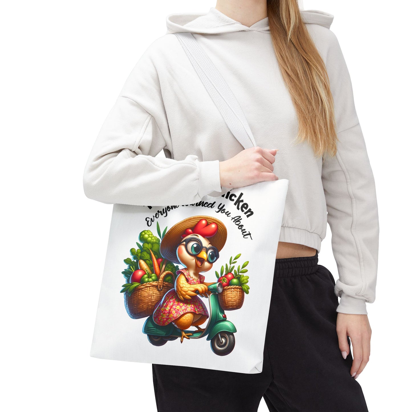 Bolsa de compras divertida con diseño de pollo: un encantador diseño de granja fresca 🐔