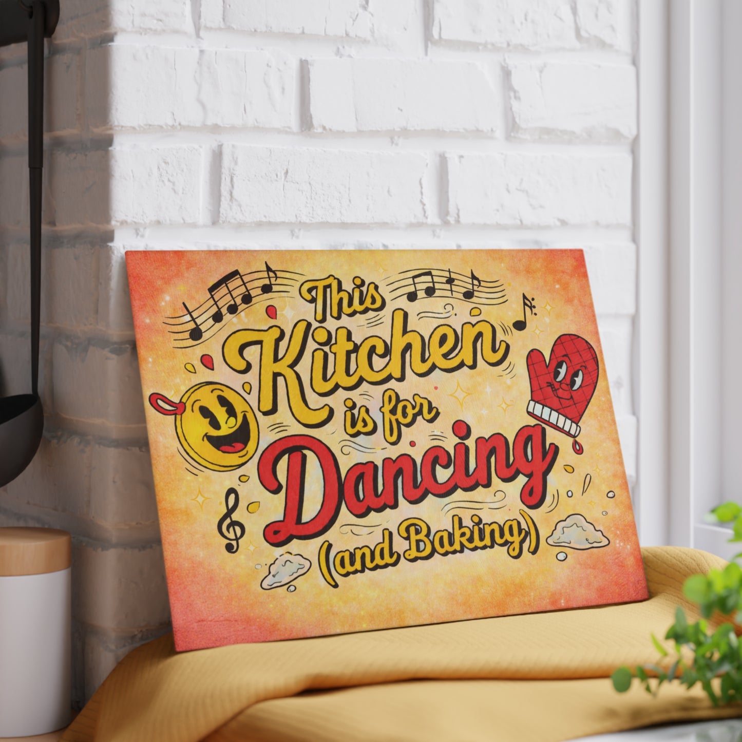 This Kitchen Is for Dancing (and Baking) Glass Cutting Board – Fun Music Kitchen Decor