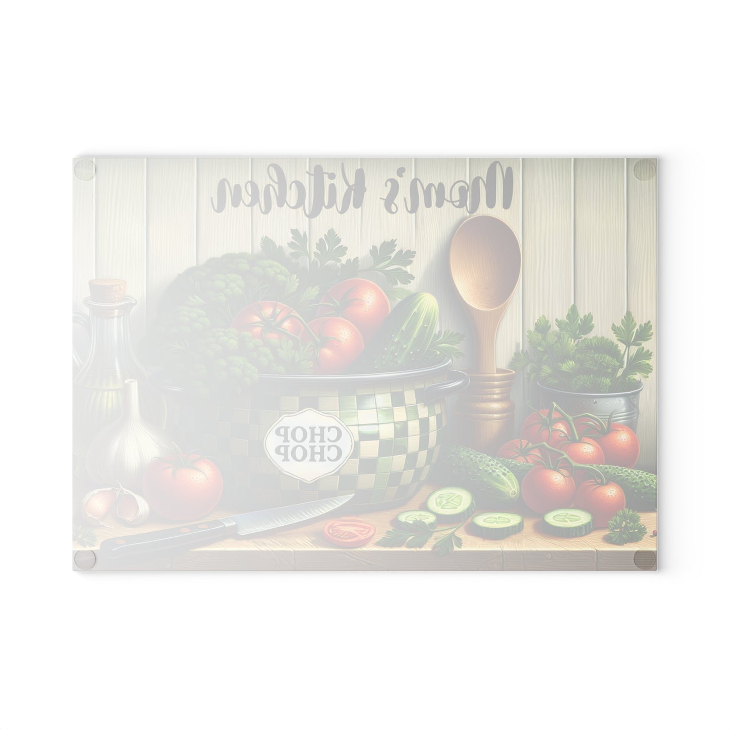 Tabla de cortar 'Chop Chop' de Mom's Kitchen: estilo fresco de jardín con un toque de descaro