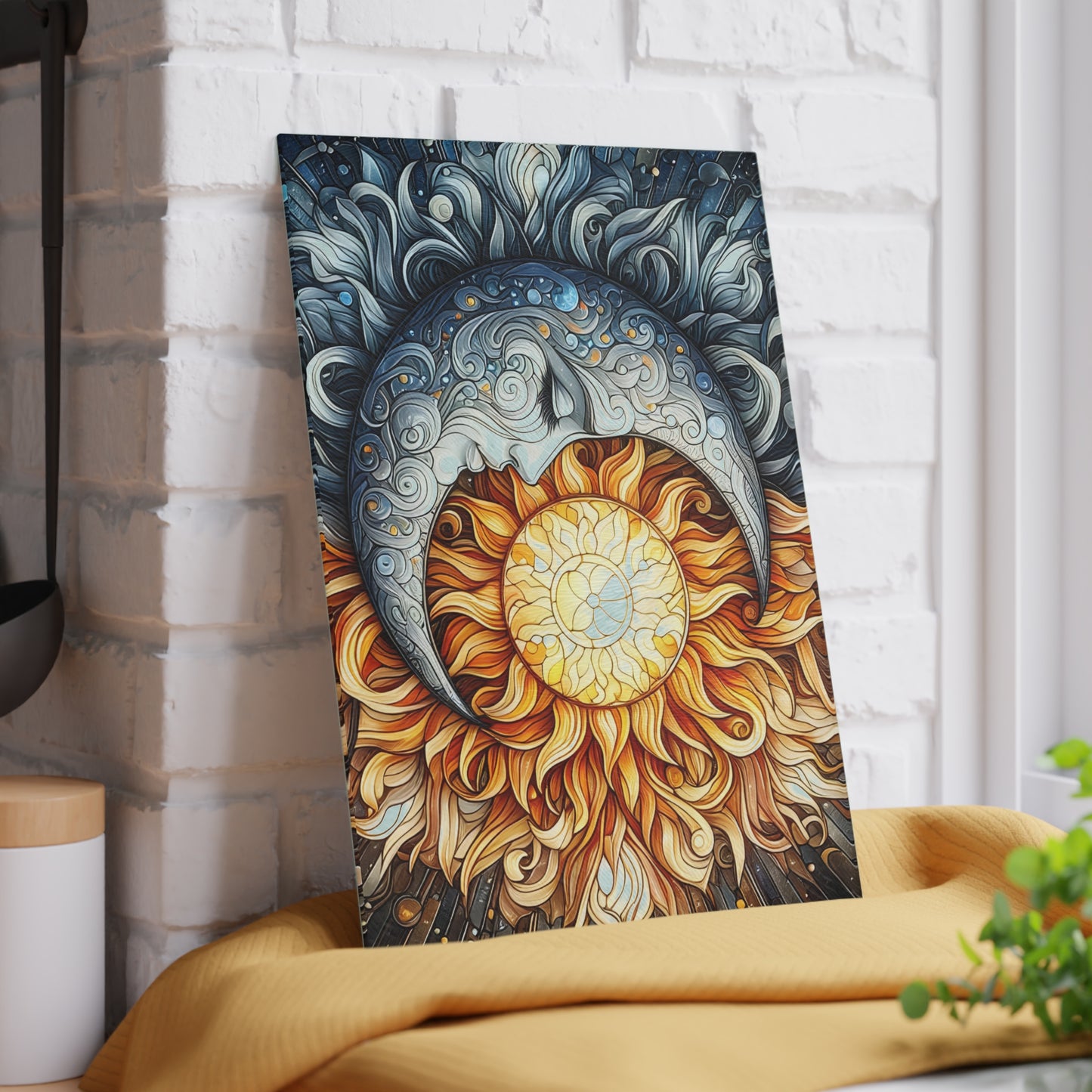 🌙☀️ Celestial Sun & Moon Cutting Board – Cosmic Elegance for Your Kitchen 🌌