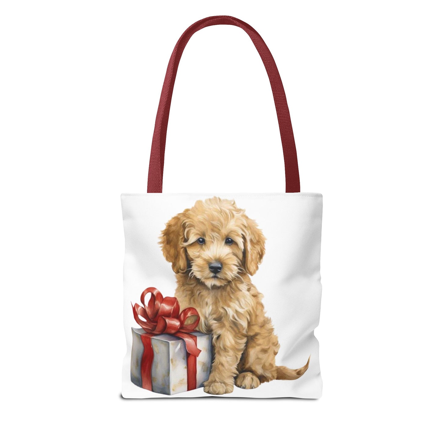 🎁 Goldendoodle Puppy Tote Bag – Sweet & Snuggly Holiday Charm for Dog Lovers 🐶
