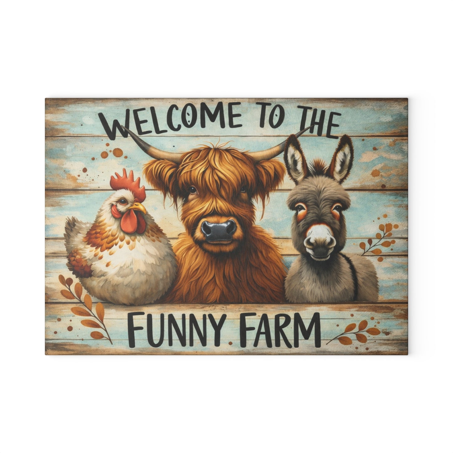 Funny Farm Animal Cutting Board – Rustic Farmhouse Humor for Your Kitchen