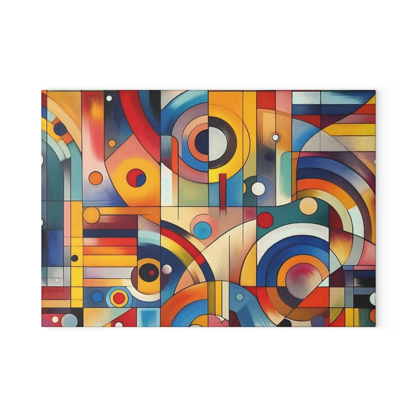 Tabla de cortar - Diseño abstracto multicolor, tabla de cortar de vidrio templado, tabla para charcutería, tabla de cortar, regalo de inauguración de la casa, tabla de cortar personalizada, rústica