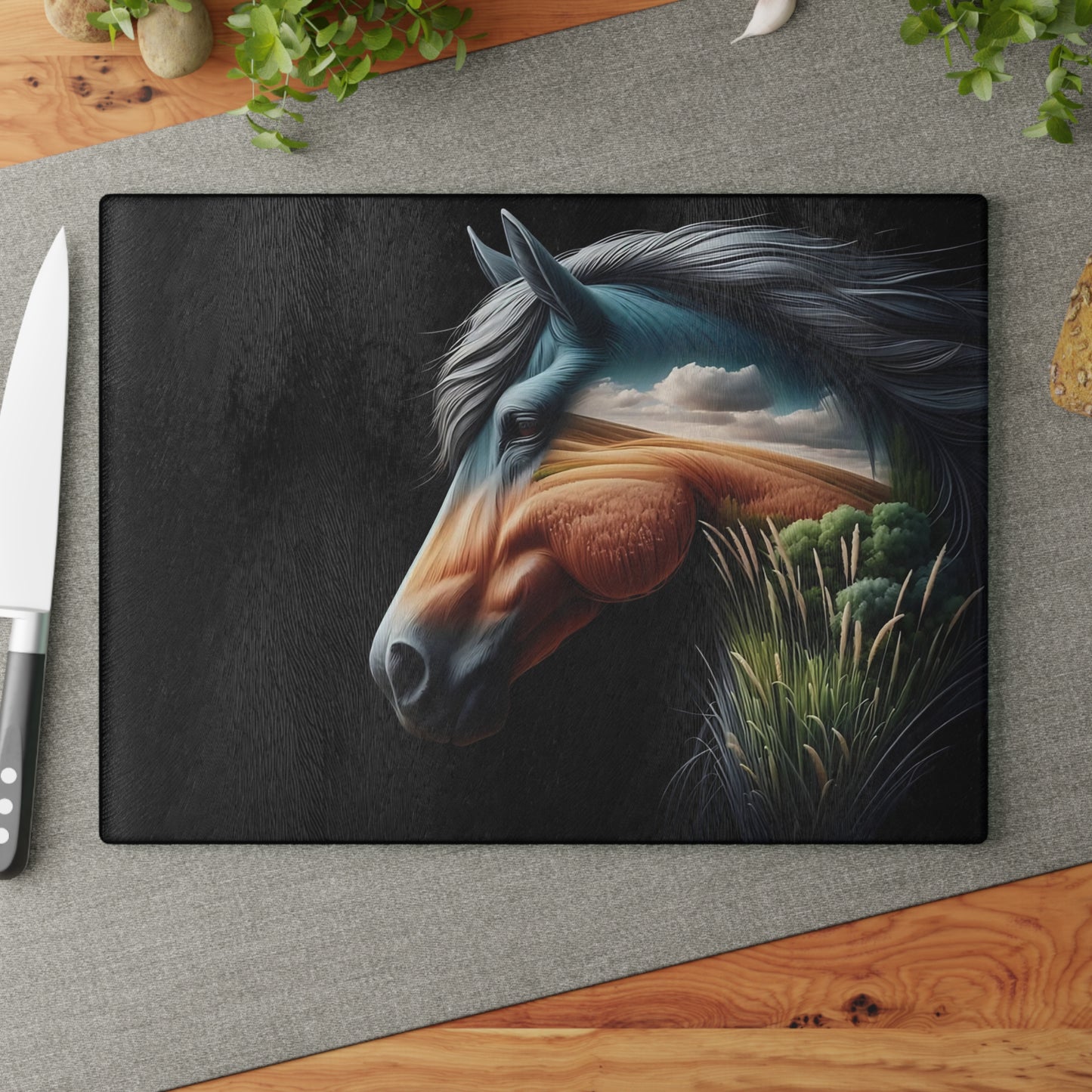 Horse cutting board, Farmhouse kitchen decor, Equestrian gift, Rustic kitchen gift, Horse lover decor, Charcuterie Board, unique accessory