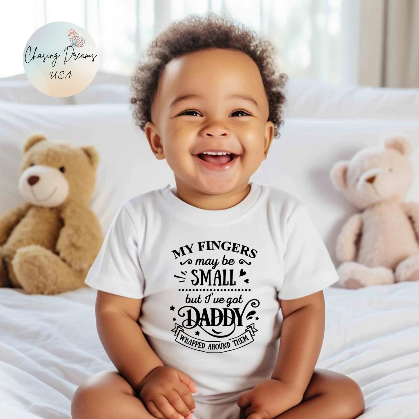 Body de bebé "Papá envuelto en mi dedo" | Mono de bebé adorable para papá | Versión orgánica disponible