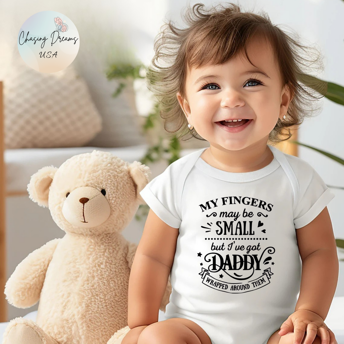 Body de bebé "Papá envuelto en mi dedo" | Mono de bebé adorable para papá | Versión orgánica disponible