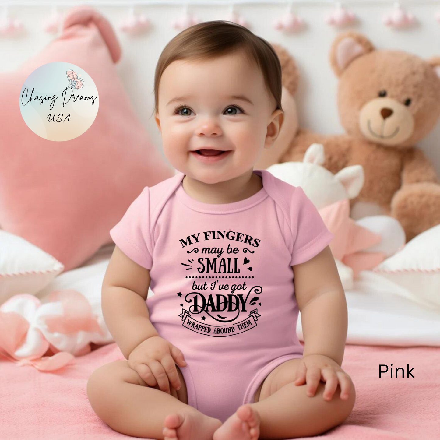 Body de bebé "Papá envuelto en mi dedo" | Mono de bebé adorable para papá | Versión orgánica disponible
