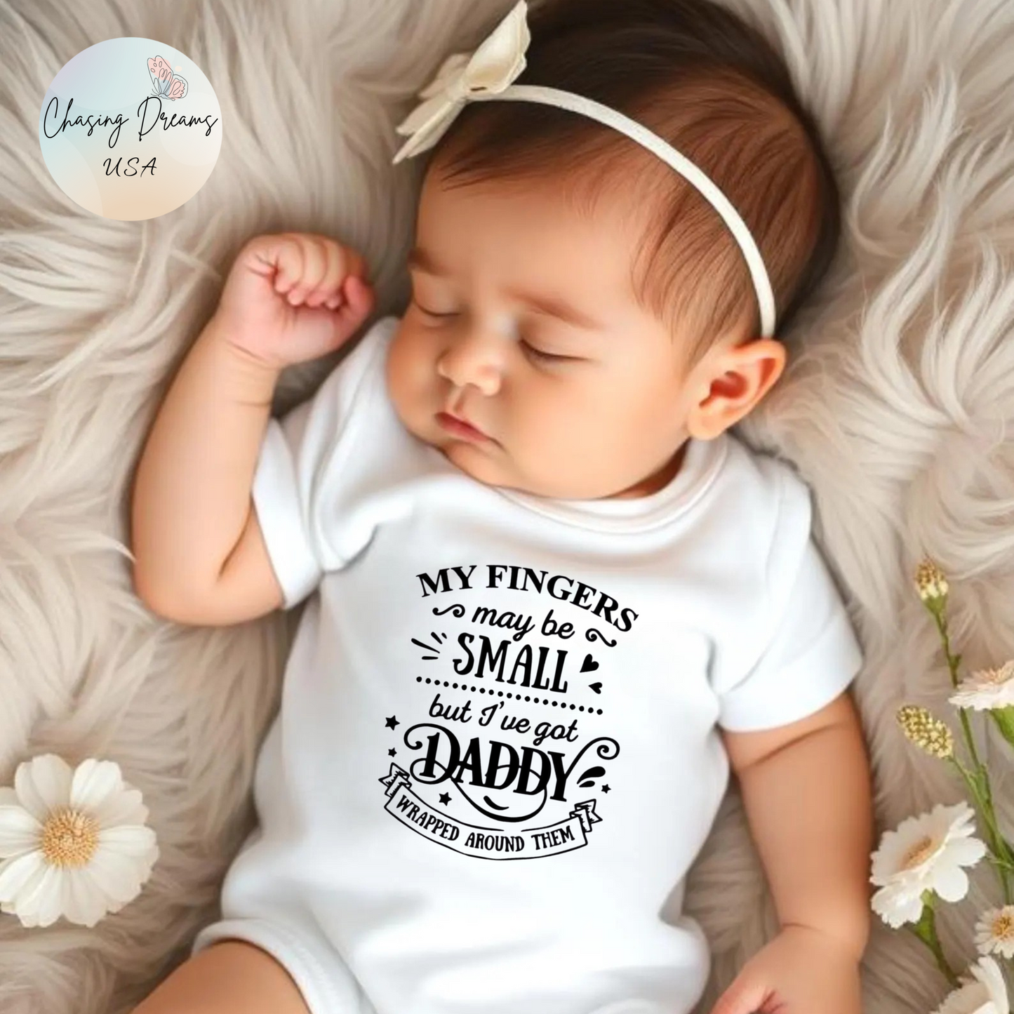 Body de bebé "Papá envuelto en mi dedo" | Mono de bebé adorable para papá | Versión orgánica disponible